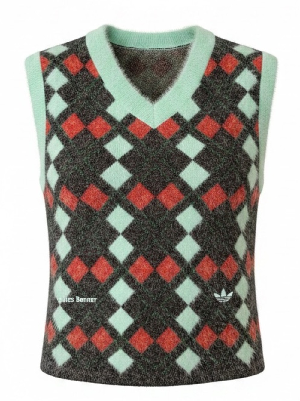 adidas Wales Bonner collab Argyle V-Neck Knit Sweater Vest